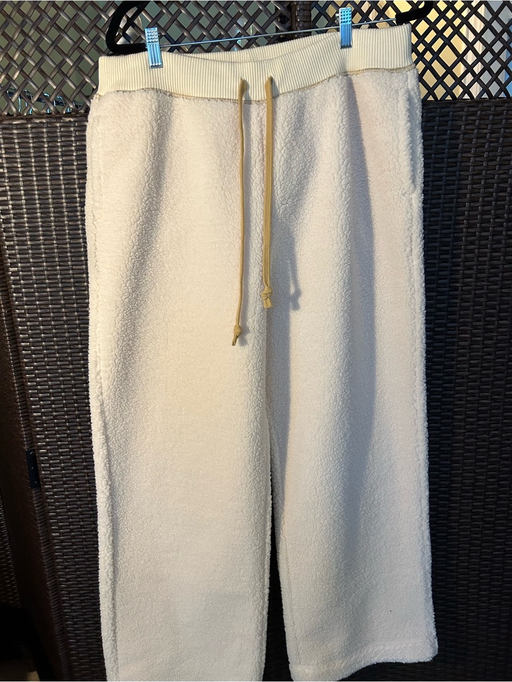 Uniqlo JW Anderson Cream Sherpa Joggers with Drawcord